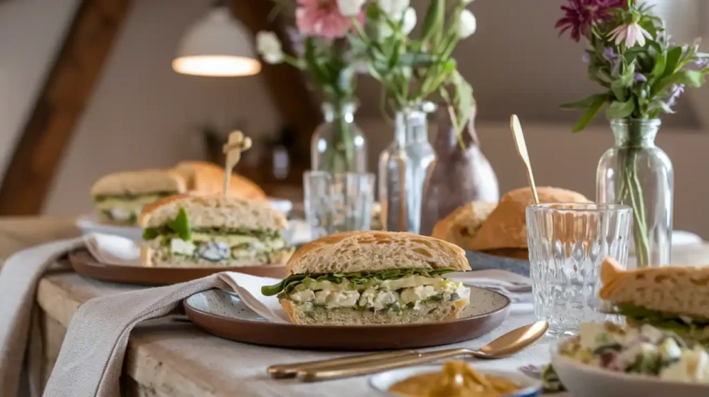 Matjesbrötchen Sandwiches Served with Potato Salad
