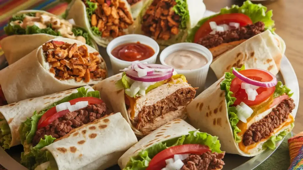 Variety of Big Mac Wraps on a platter.