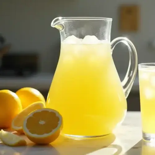Glass of homemade Chick-fil-A lemonade with lemon slice and mint